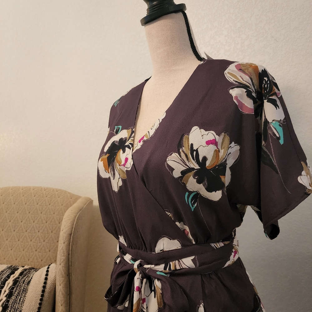 (A) New With Tag Ann Taylor Women Black Flower Pattern Dress Size XXS $149